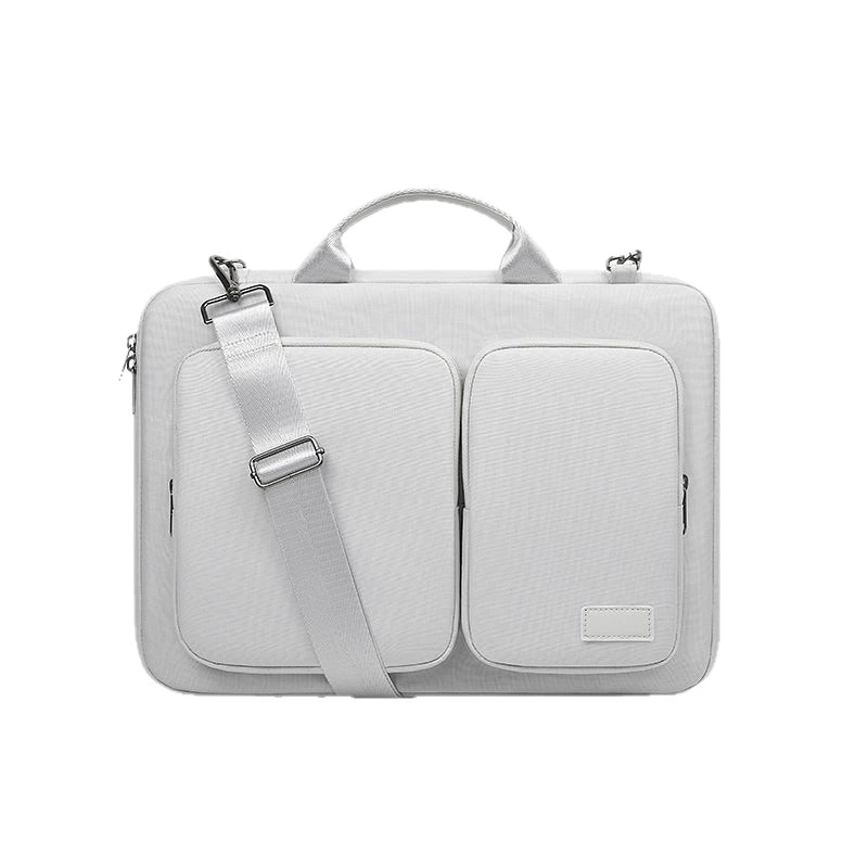 Pasta Notebook Cinza Reforçada Executiva 16 Polegadas Grossa Antichoque Simples Moda À Prova D'água Ombro Premium