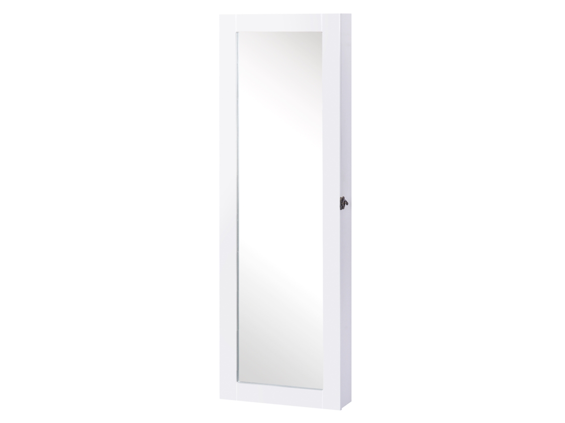 Espelho De Parede Para Joias, Organizador De Com Ganchos E Compartimentos Para Colares, Ideal Para Quarto E Sala, 37 X 9,5 X 112 Cm