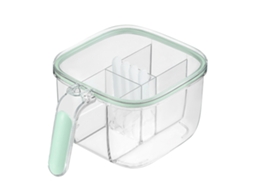 Caixa de Temperos 4 Compartimentos com Janela Transparente, Pet, 4 Colheres, Verde Claro S/MARCA