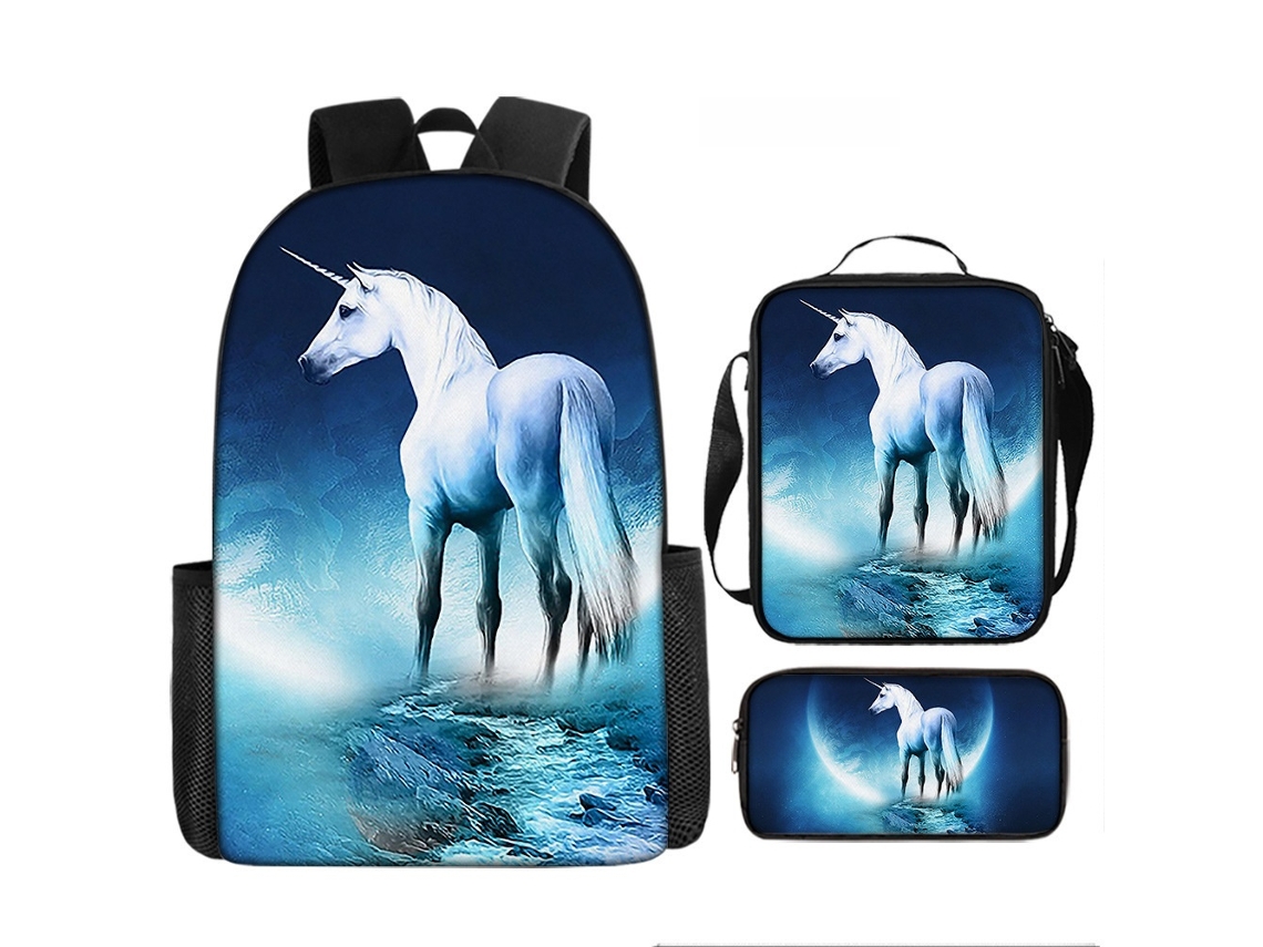 Mochila De Estudante 17 Polegadas - Conjunto 3 Peças Com Estojo E Lancheira Ideal Para Escola (estilo M)