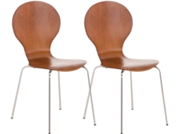 2x cadeira empilhável ergonómica DIEGO marrom CLP