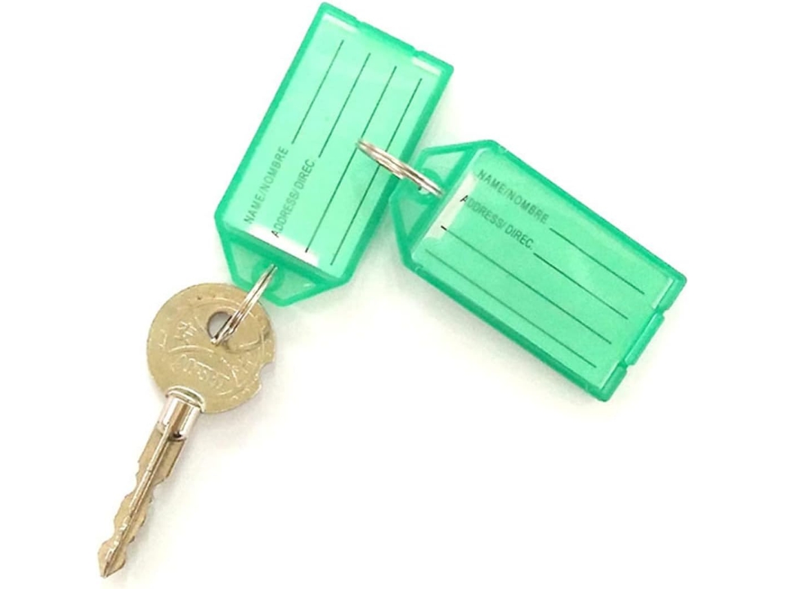 Conjunto De 40 Etiquetas De Plástico Para Chaveiros Com Argolas