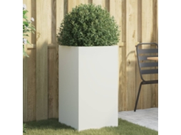 Vidaxl Vaso/floreira 42x38x75 Cm Aço Branco