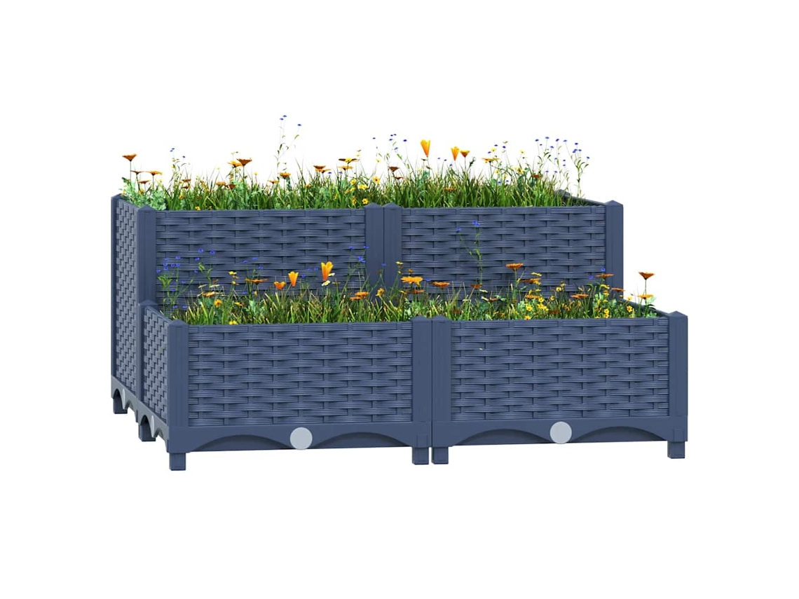 Vidaxl Canteiro Elevado 80x80x38 Cm Polipropileno