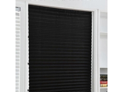 Persiana Plissada Autoadesiva 90x150cm Preta Nova Line
