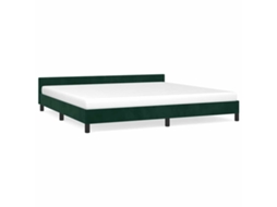Bed Frame With Headboard, Bed Frames With Headboard Vidaxl Verde Veludo (200 X 200 Cm)
