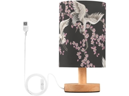 Luminária De Mesa Mnsruu Para Quarto E Sala Estar, Com Design De Guindaste Japonês, Luminária De Cabeceira Com Portas