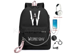 Mochila Wednesday Addams Mirabel Madrigal Escolar Com Carregamento Usb De Viagem Para Notebook Infantil Estudantes Aquaforge