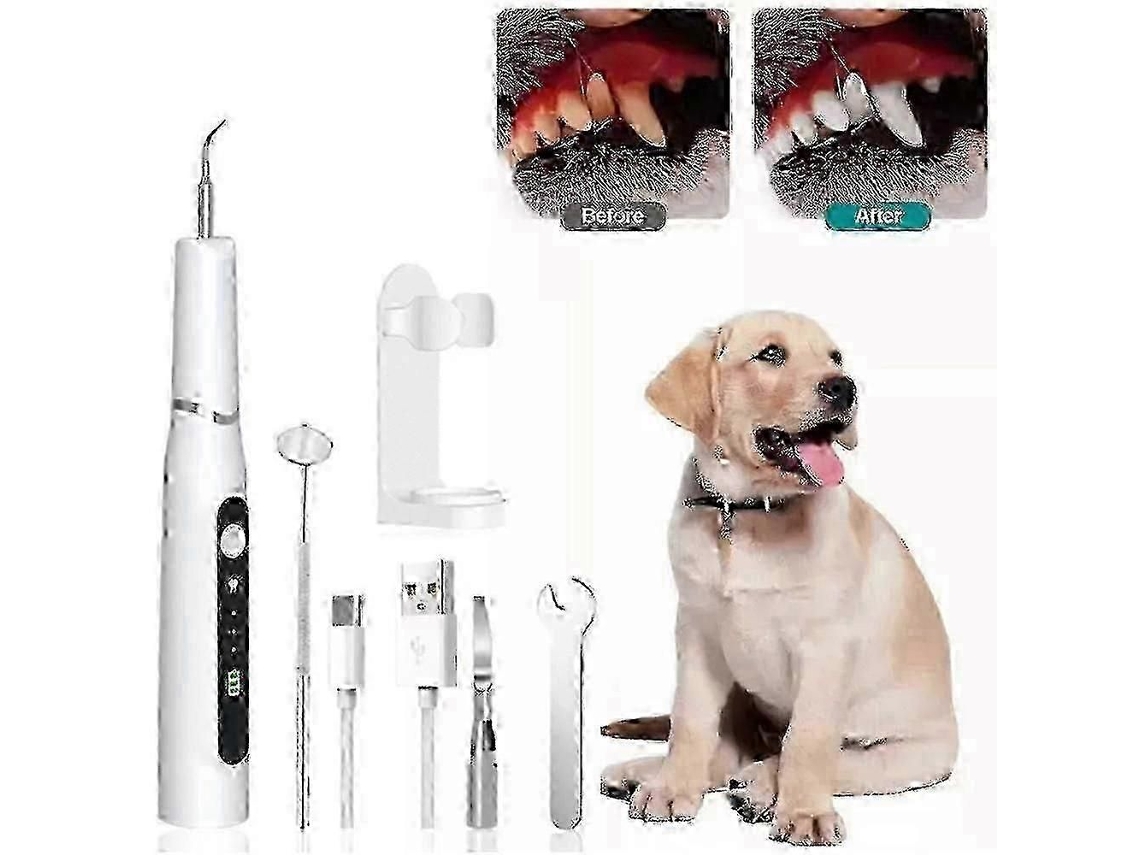 Escova de Dentes Ultrassônica para Cães e Gatos Removedor Placa Recarregável 3 Modos com Controle Tártaro GOKOCO