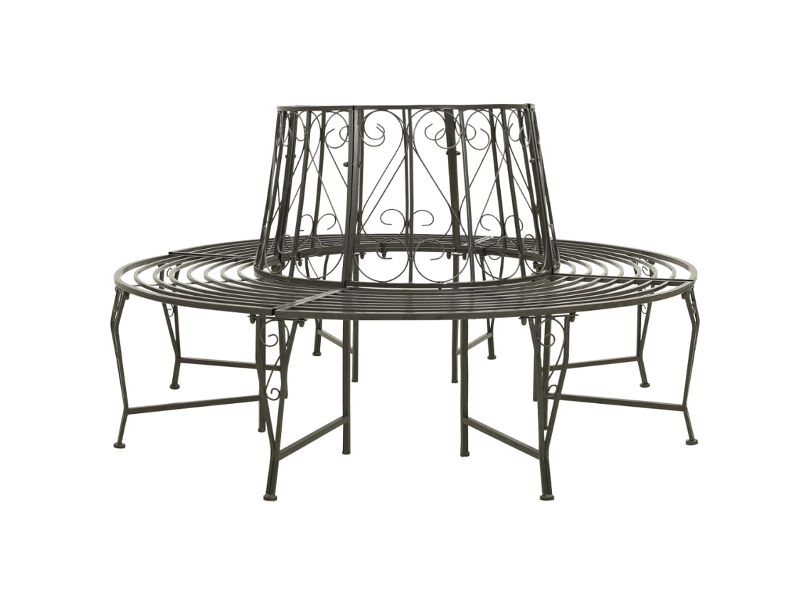Vidaxl Banco De Jardim Para Árvore 160 Cm Aço