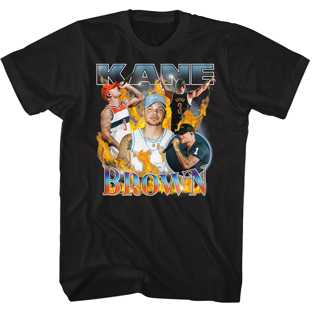 Kane Brown Fire Multi Image T-shirt Unisex Rockinstone Size:m