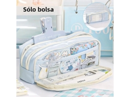 Estojo Transparente de Cinco Camadas, com Grande Capacidade e Design Leve. MDUG (azul)