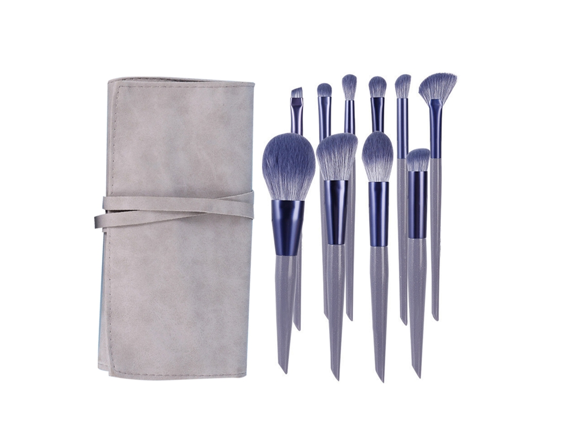 Set De 10 Pincéis De Maquiagem Para Sombras De Olhos, Pó E Mais