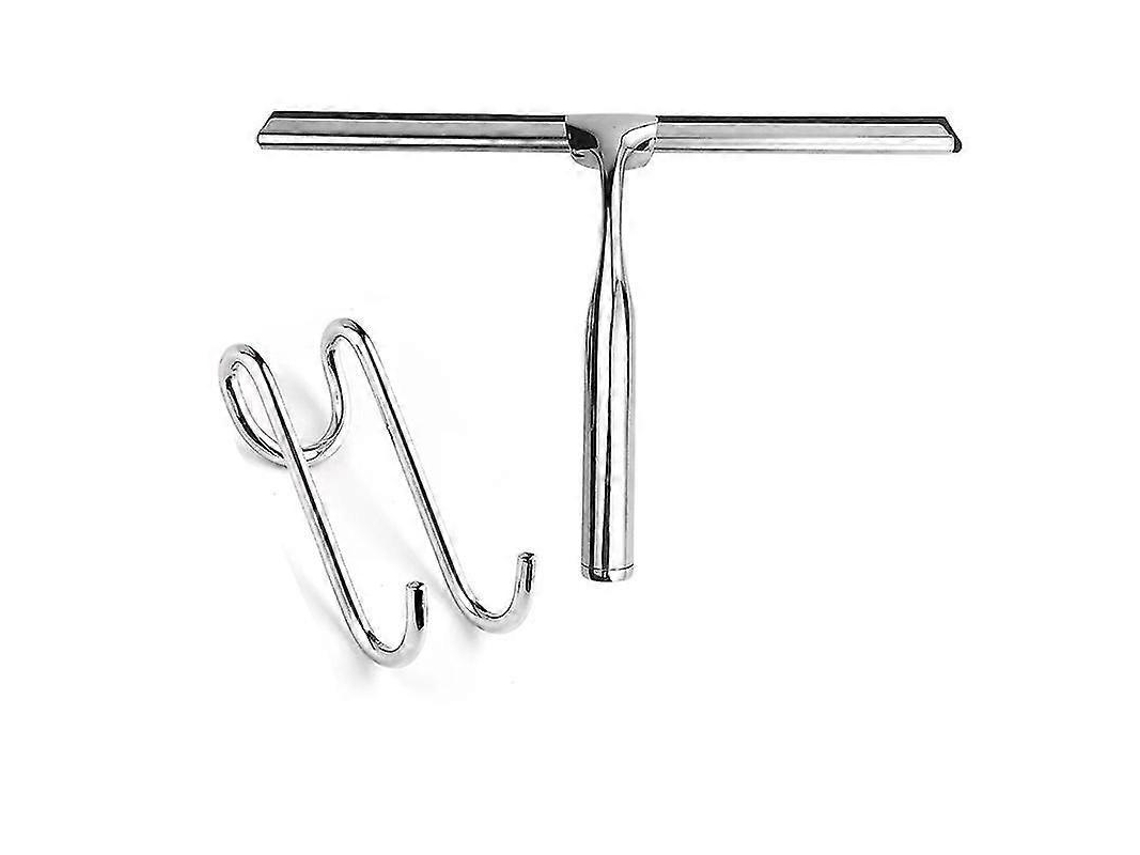 Raspador De Aço Inoxidável Para Chuveiro, 26 Cm, Com Gancho, Sem Furos, Para Limpeza De Casa De Banho, Espelhos, Vidros E Azulejos