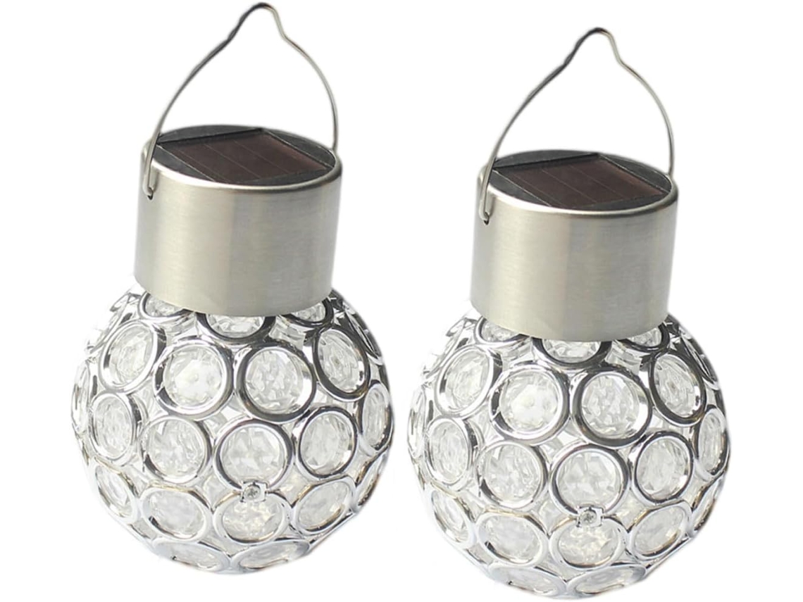 Conjunto De 2 Luminárias Solares De Led Para Exterior, Brancas, Para Pendurar Em Jardins E Varandas, Gokoco