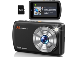 Câmera Digital Com Ia, Câmeras Wifi Para Fotografia Com Reconhecimento De Objetos, Câmera Digital Shoot (preta)