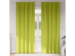 Vidaxl Cortinas Blackout Com Argolas 2 Pcs Verde 225 X 140 Cm