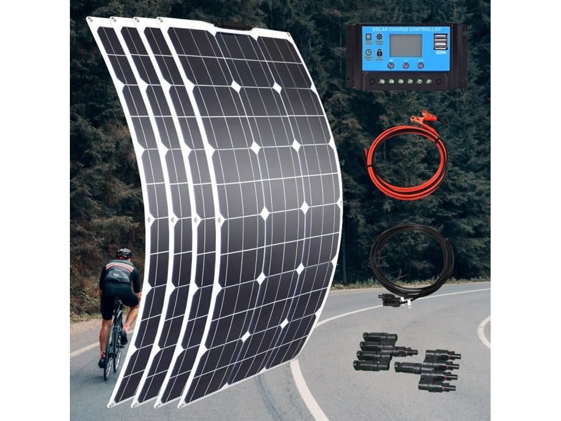 Kit Completo De Painel Solar 100w 200w 300w 400w Célula Solar Flexível De Alta Eficiência 23 Controladora Pwm Para Fa7934b