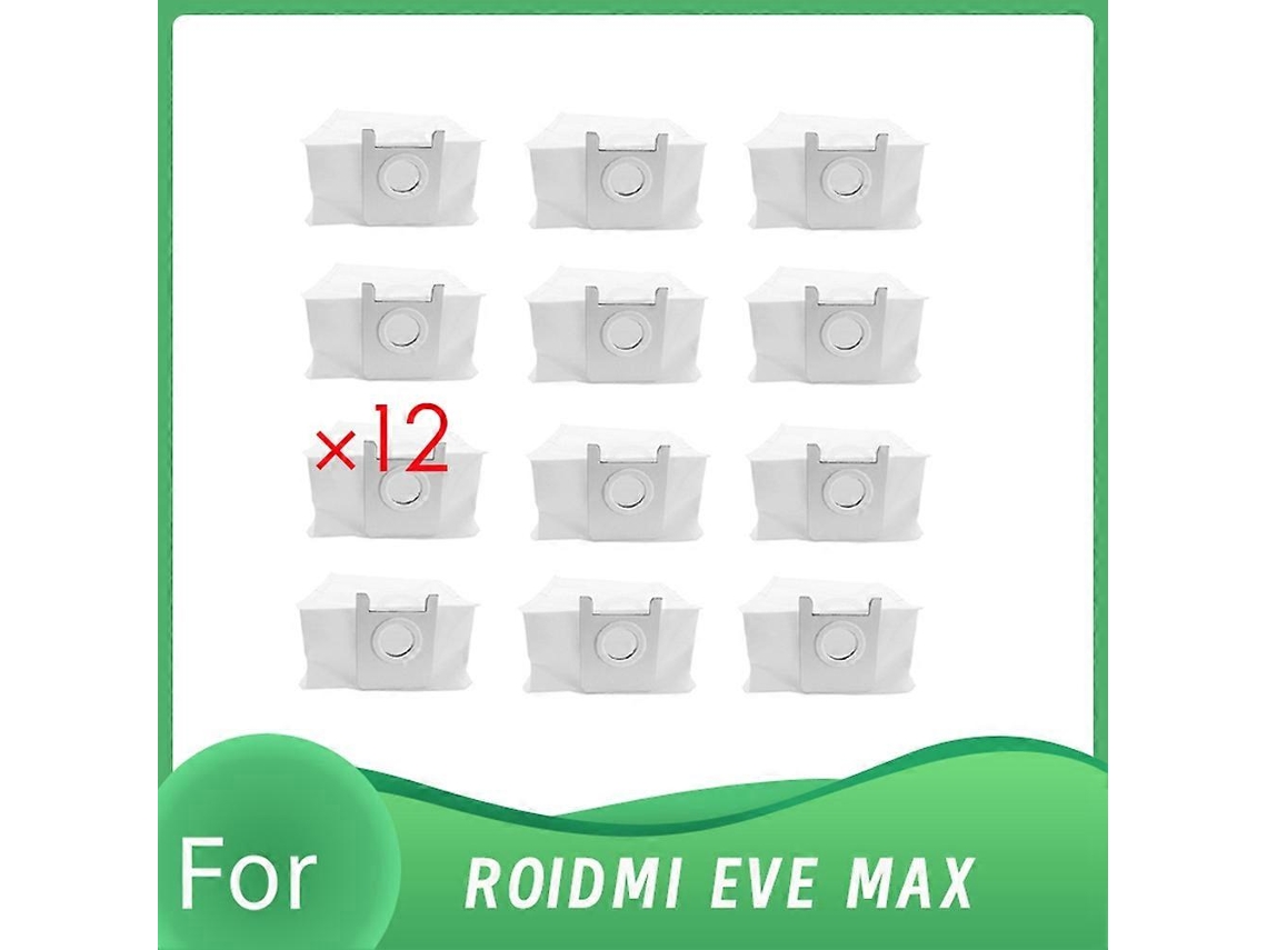 Conjunto De 12 Sacos De Pó Para Aspirador Robô Roidmi Eve Max Com Esvaziamento Automático. Resistentes E De Alta Qualidade.
