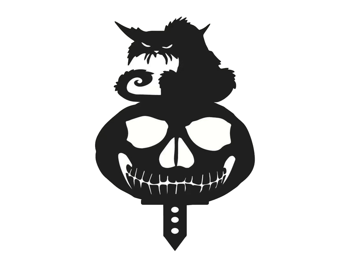 Sinal De Jardim Estaca Halloween Cabeça De Abóbora