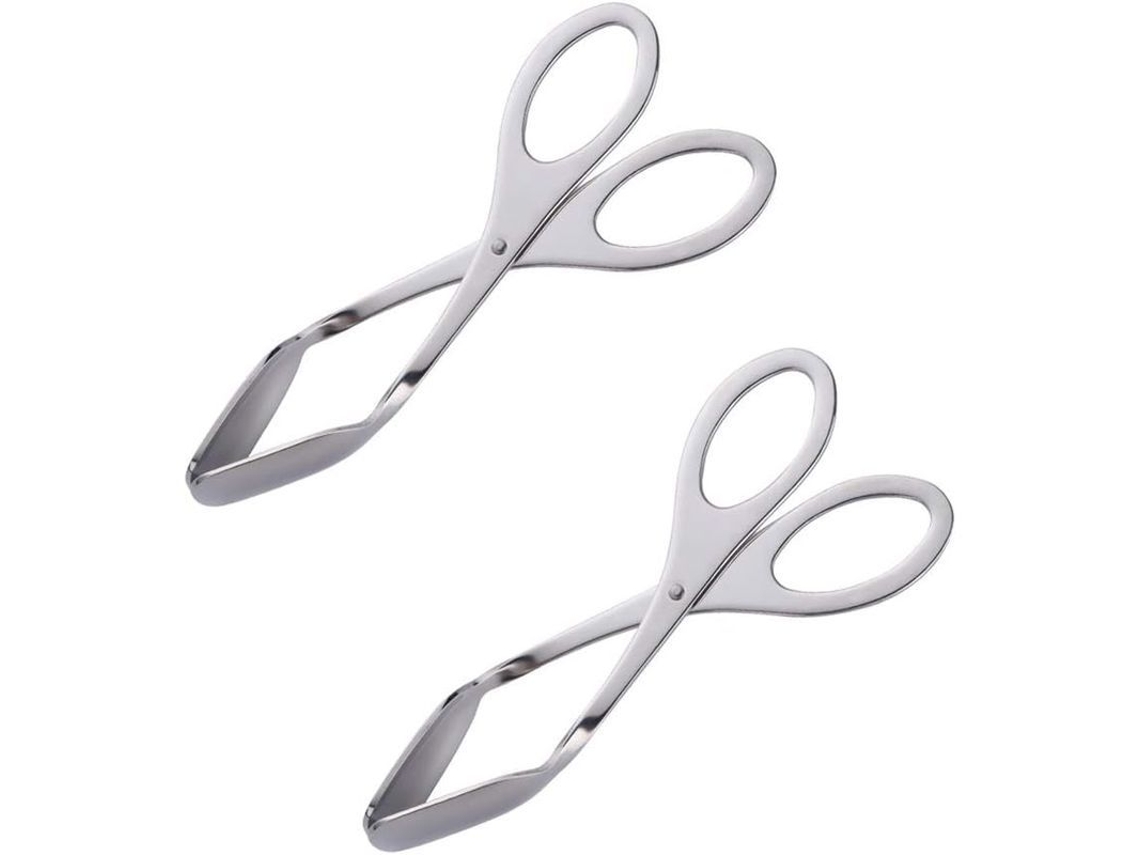 2026 pinzas de Pan, Pinzas de Acero Inoxidable para Cocina Y Barbacoa (2 Piezas, Plata)