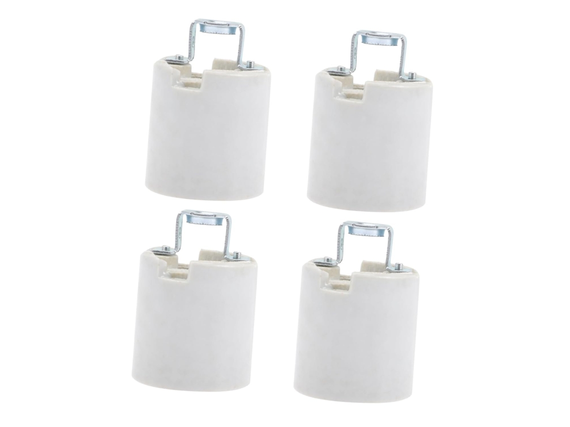 Soquete De Rosca E26 Para Luminária (4 Peças) - Instalação Profissional De Suporte De Lâmpada.