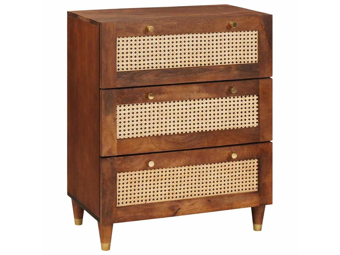 Vidaxl Buffet Castanho 60 X 33 X 75 Cm Madeira De Manga Maciça