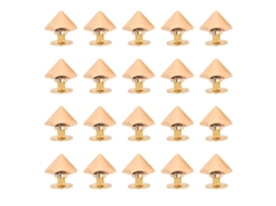 20 Unid Remaches De Unión 10mm Remache Cono Hexagonal Y Parafusos Cruzados Para Couro Cinto Bolsa Roupa Artesanatos Dourado
