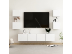 Vidaxl 6 Pcs Conjunto De Móveis De Tv Derivados De Madeira Branco