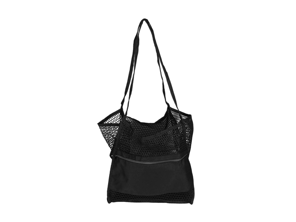Bolsa de Praia Malha Feminina Oxford Cloth Leve Plegável para Viagem Piscina Preta