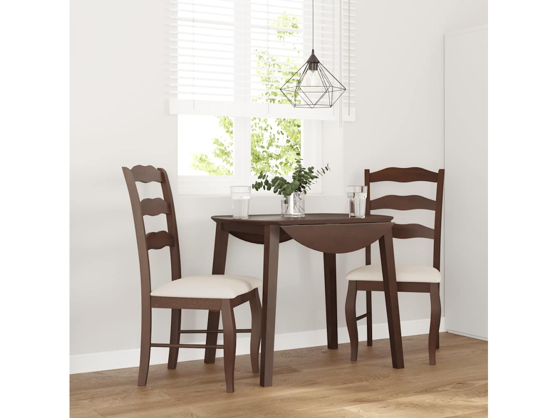Vidaxl Cadeiras De Jantar Com Almofadões 2 Pcs Madeira Maciça Castanho