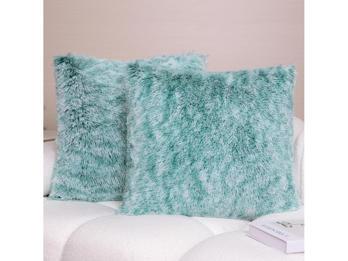 Capas De Almofada De Pelúcia Macia 45x45 Cm, Conjunto De 2 - Almofada De Pele Sintética Para Cama, Sofá, Cadeira, Carro - Acessórios Decorativos Para