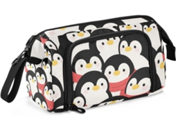 Estojo de Inverno com Estampa Pinguim Grande Capacidade Multifuncional para Adolescentes 24 X 9,5 15 Cm