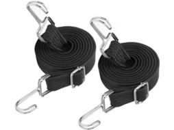 Conjunto De 2 Cordas Elásticas Com Ganchos, Pretas, Ajustáveis, Resistentes, Para Bagagem(1 M/3, 3 Pés)