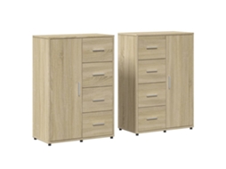 Conjunto de 2 aparadores Derivatives Madeira Carvalho Sonoma MAISON EXCLUSIVE (60x31x84 cm)