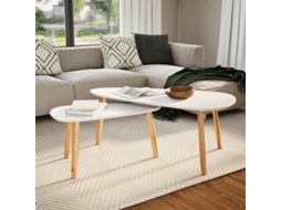 Vidaxl Conjunto Mesas De Centro 2 Pcs Pinho Maciço Branco