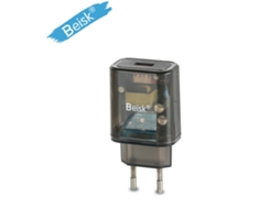 Beisk Transparente Shell Eu Plug Carregador Rápido, Preto / 1piece, Adaptador De Alimentação Portátil De Porta Usb Única