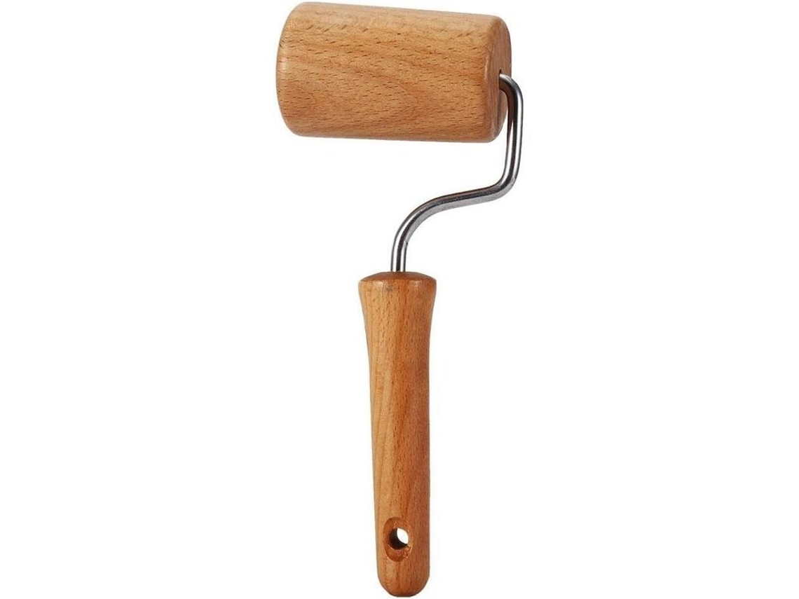 Rolo de madeira para bolos e pizzas, utensílio de cozinha para confeitaria com várias unidades.