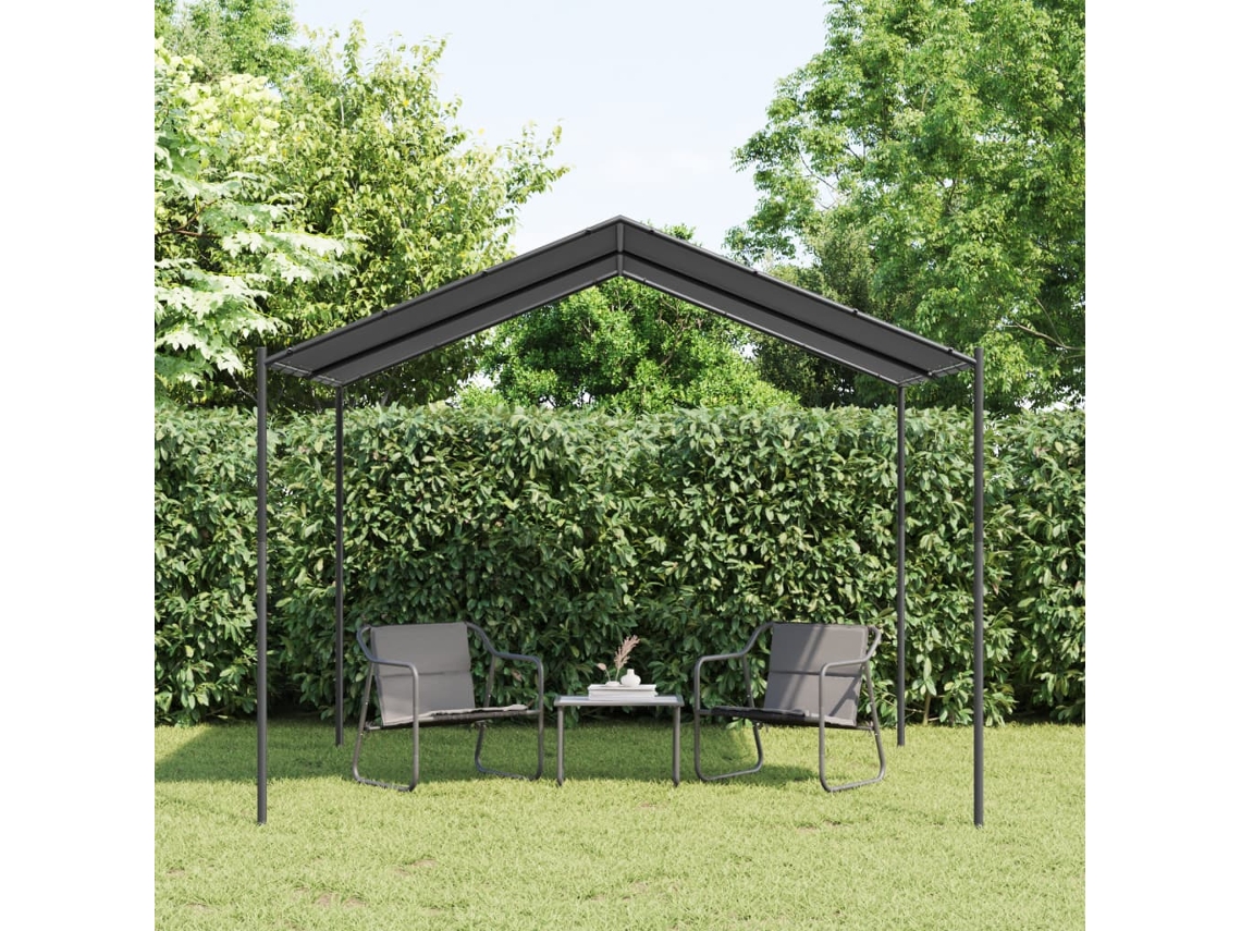 Vidaxl Tenda Com Toldo 3x3 M Aço E Tecido Antracite
