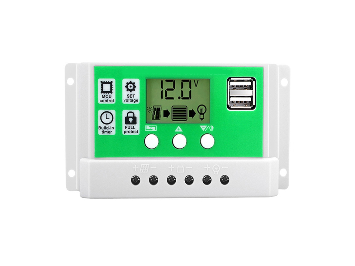 Controlador Solar 12v 24v Display Lcd Usb 5v Para Baterias