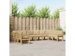Vidaxl Conjunto De Sofás Para Exterior 10 Unid. Branco E Bege