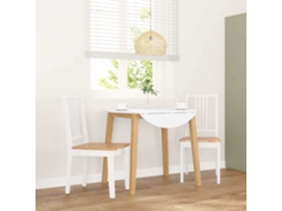 Vidaxl Cadeiras De Jantar 2 Pcs Madeira De Seringueira Maciça Branco