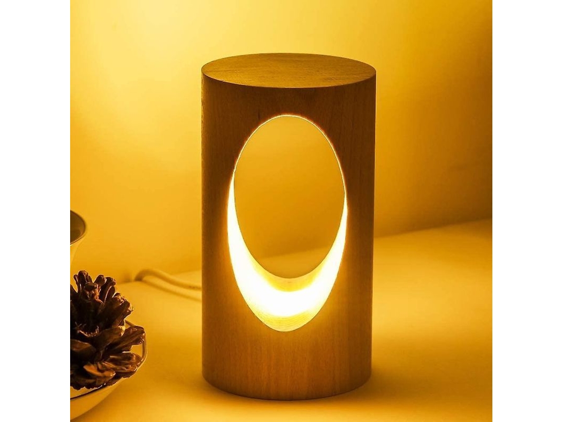 Lámpara De Escritório Led Madera 2025, Luz Nocturna Dimmable, Decoración Hogar, 3000k, Usb, Anti-parpadeo