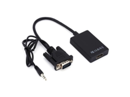 Adaptador Vga para Hdmi 1080p de Alta Definição Cabo de Conversão de Áudio e Vídeo com Usb 4k Velocidade Uso Escritório Som Estéreo Pc Tv STELASPLEN