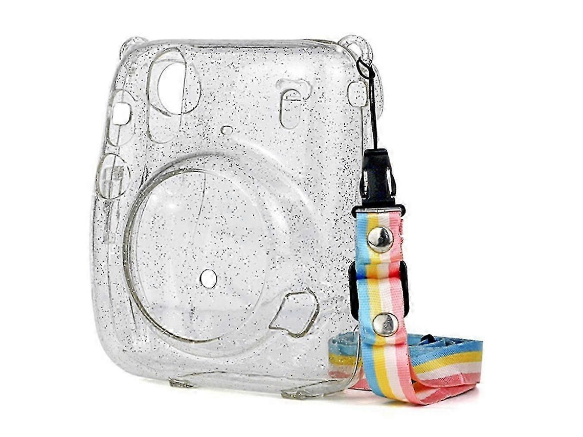 Bolsa Transparente para Mini Câmera com Revestimento Rígido e Cristais Brilhantes, Além de Alça Removível, para Câmera Mini 11. TAISHENGDA