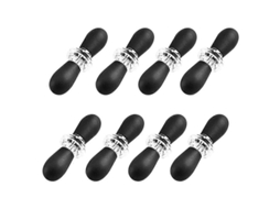 8 Peças Escova De Milho Com Alça Ergonômica Em Aço Inoxidável Preto 7,5x3 Cm
