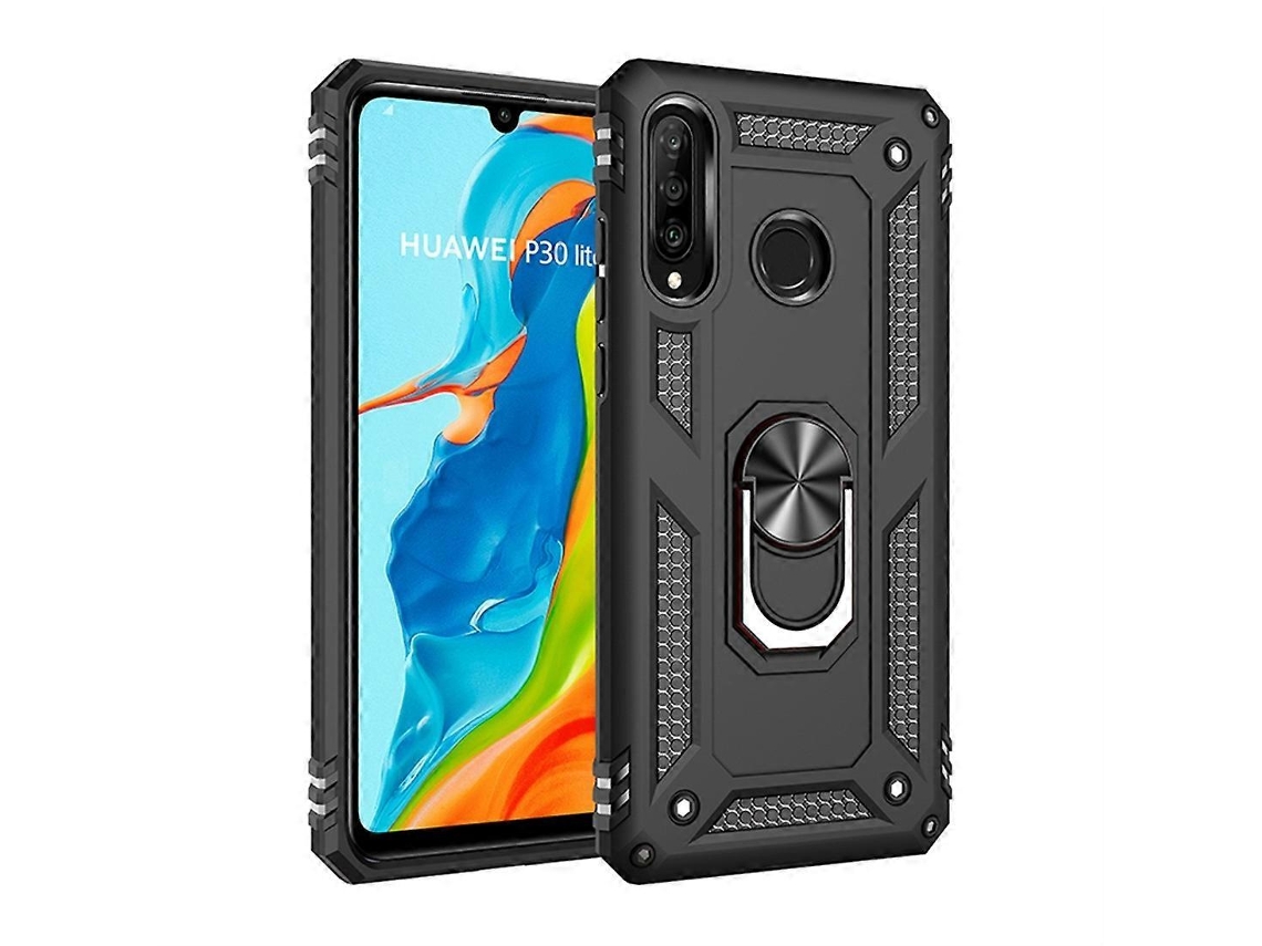 Capa Protetora Armor Shockproof Tpu Pc Para Huawei P30 Lite, Com Suporte Giratório De 360 Graus