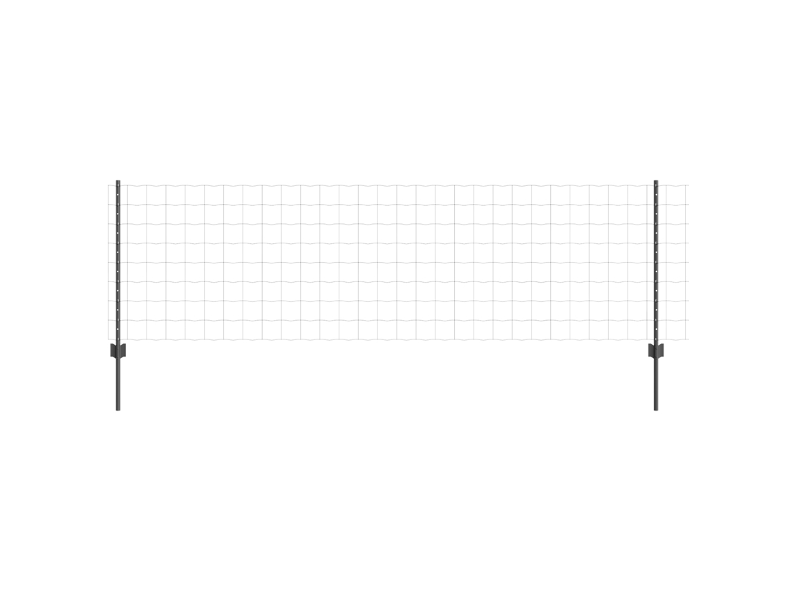 Conjunto 1 Barreira Externa Vidaxl Cinzento Aço (10 X 0,8 M)