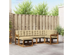 Vidaxl Conjunto De Sofás Para Exterior 6 Unid. Natural E Bege