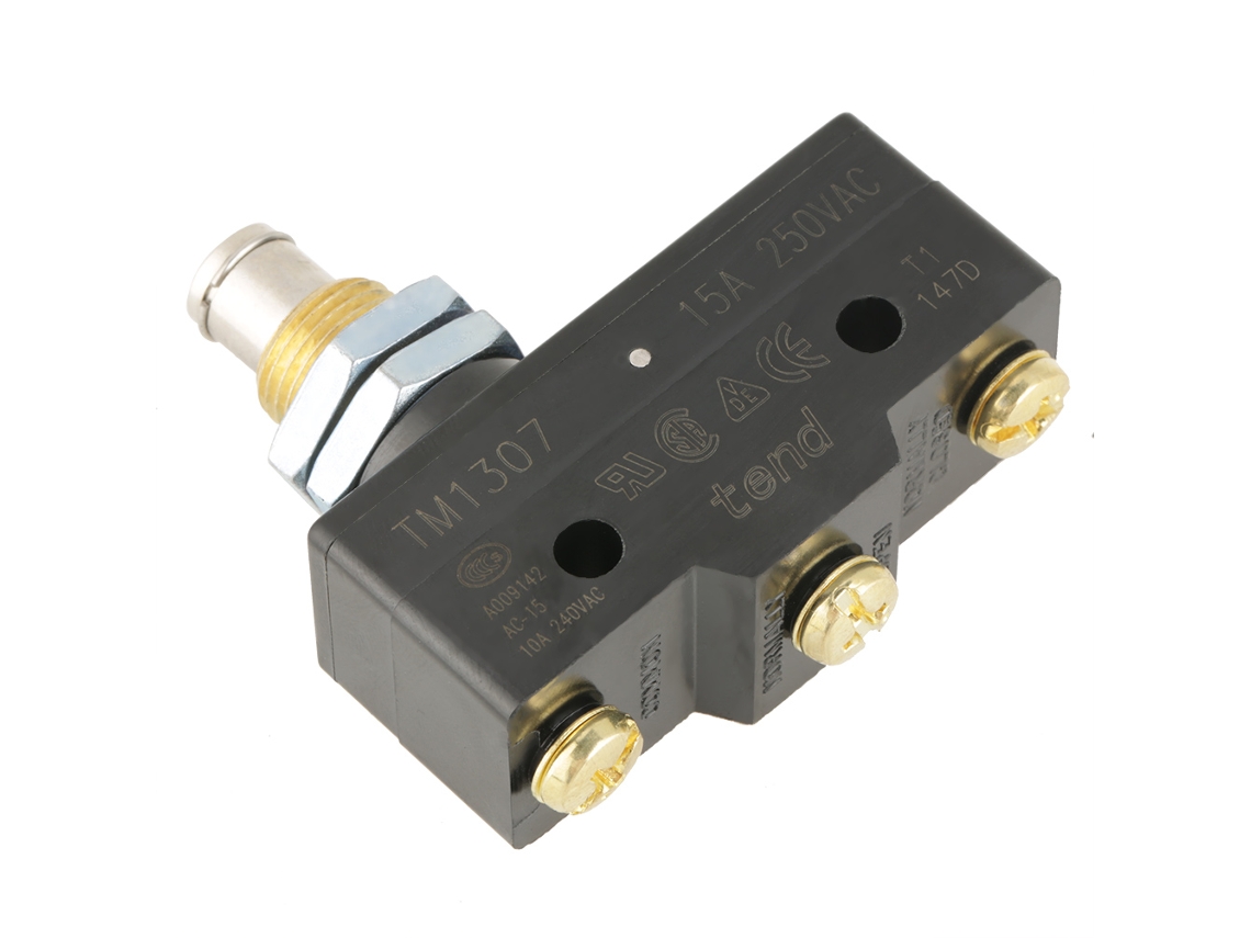Peça Interruptor Micro Limite Momentâneo Atuador De Êmbolo Tm1307 De Painel Montado Preto